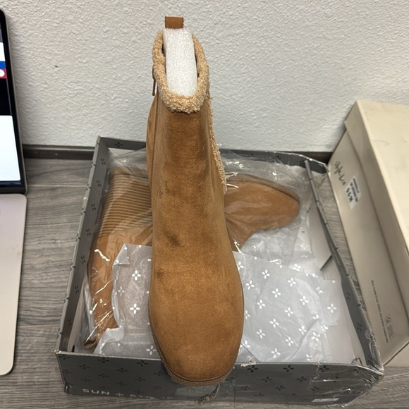 Sun + Stone Camillia Wedge Booties, - Picture 5 of 6